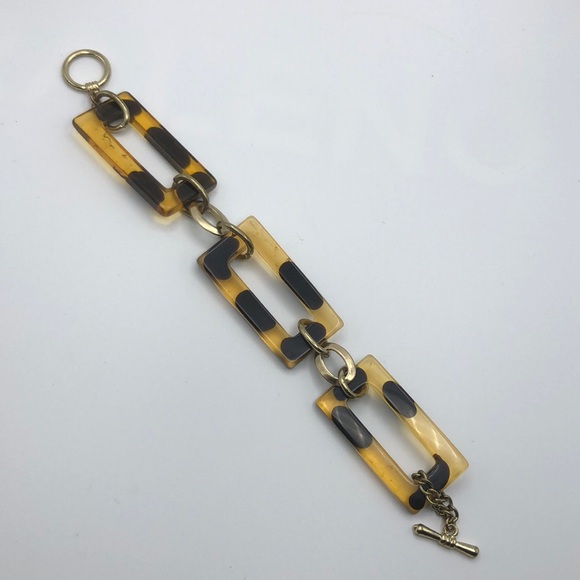 Tortoise Gold Tone Acrylic Transparent Bracelet - Picture 1 of 4
